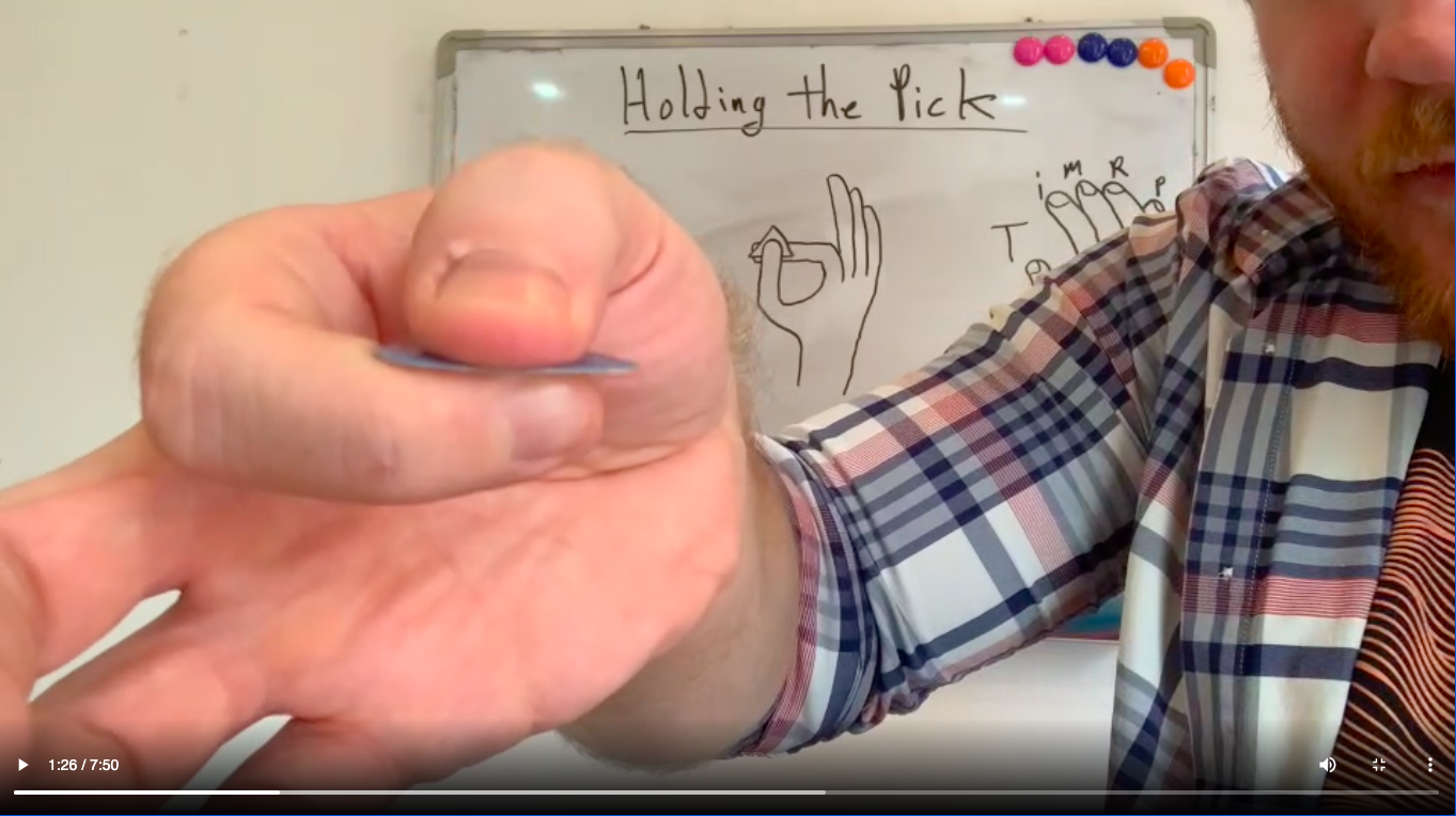 3nd notes from the how to hold the guitar pick video